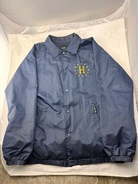 HUF Navy Button Up Windbreaker Meduim
